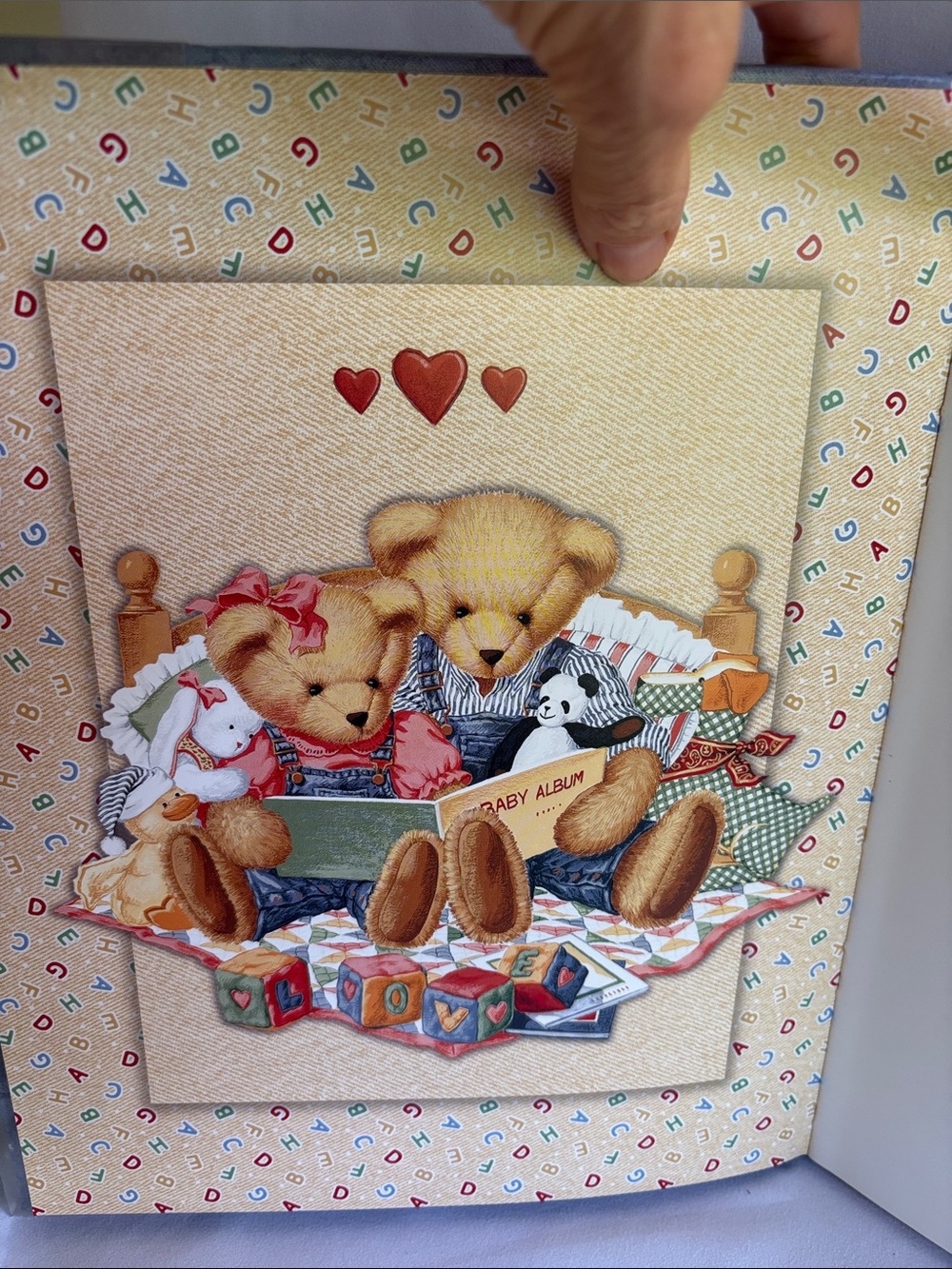BRAND NEW RARE BLUE JEAN TEDDY BABY MEMORY BOOK- 2001. - Picture 6 of 10
